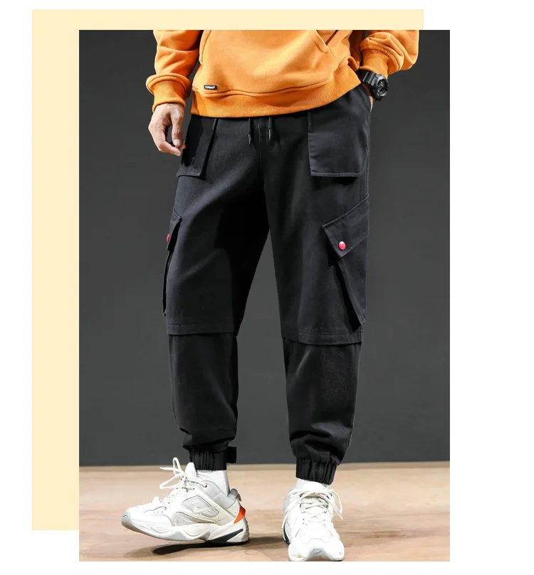 Streetwear Joggers Hip Hop Trousers Men Big Pocket Black Harem Pants Men Clothing Fashions Korean Style Jogger Pants Men