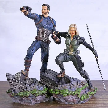 

Marvel Avengers Infinity War Captian America / Black Widow Figure Collectible Model Toy Statue