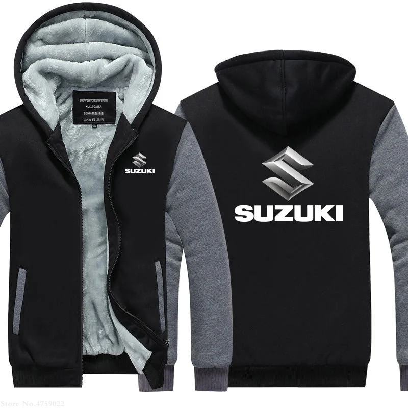 Новые зимние мужские толстовки на молнии, толстовка Suzuki, мужские пальто, утепленная толстовка, Мужская одежда для любителей автомобилей - Цвет: 4