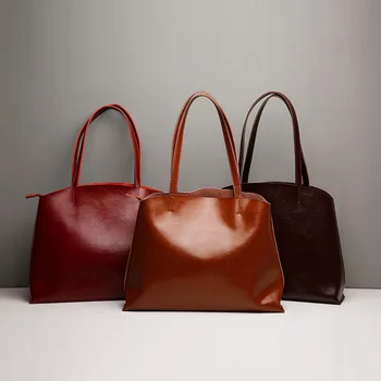

2019 Genuine Leather Support Special Package Capacity Cowhide Shopping Bag Handbag Single Shoulder Span Bag