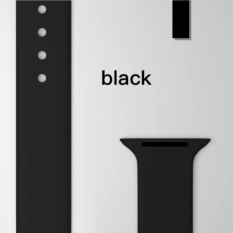 Ремешок для часов Apple Watch Band 38 мм 40 мм 42 мм 44 мм с двойной пряжкой резиновые силиконовые часы ремешок для Apple Watch Series 4 3 2 1 - Цвет: Black