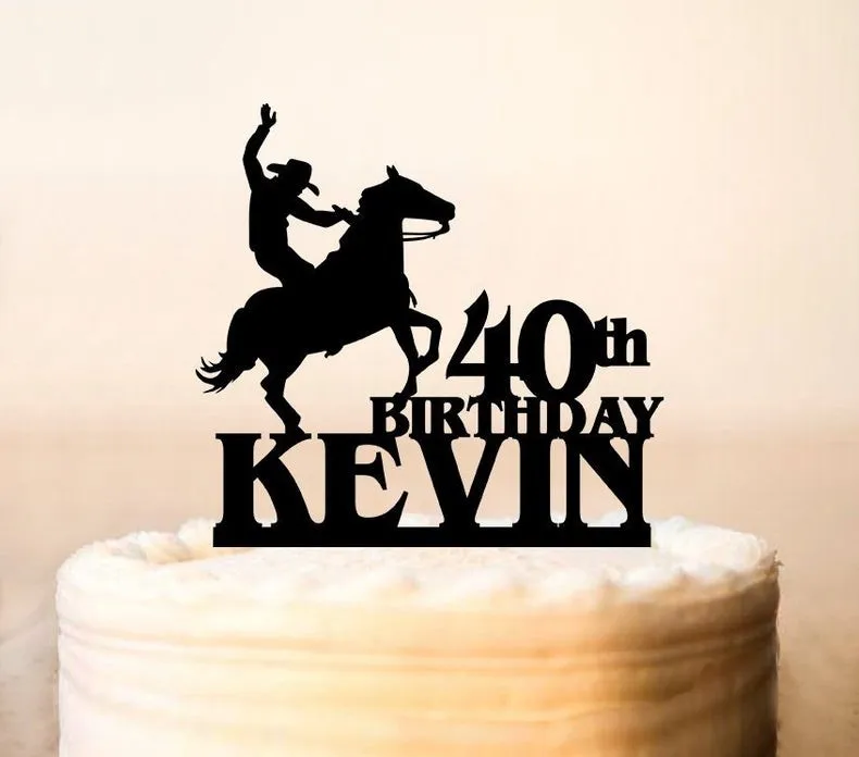 Ковбойский Топпер для торта Rodeo ковбойский с лошадью на день рождения
