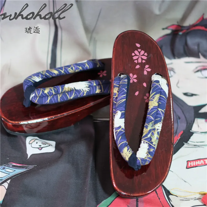 Women's Clogs Japanese Geta Wooden Flip Flops Sakura Sandals Slippers Cos Shoes 