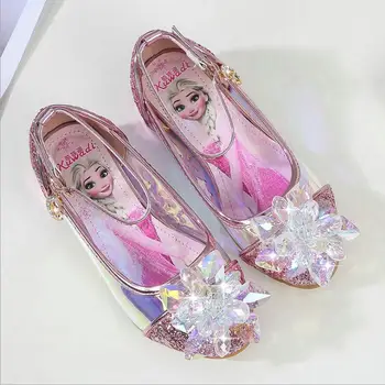 

Children's sandals for Girls Flower Fashion Sequins Single Princess Shoes High Heel Kids suit High Quality Soft Dance Shoes
