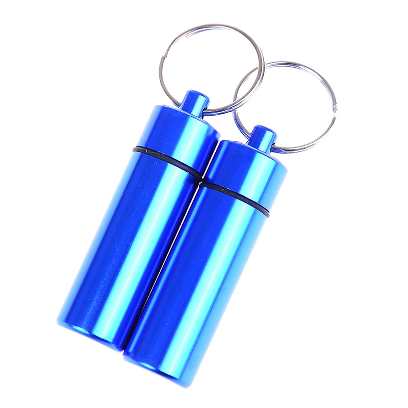 2 шт водонепроницаемый алюминиевый ящик для таблеток Портативный Открытый мини контейнер для таблеток Чехол для хранения бутылок брелок - Цвет: 2pcs as shown