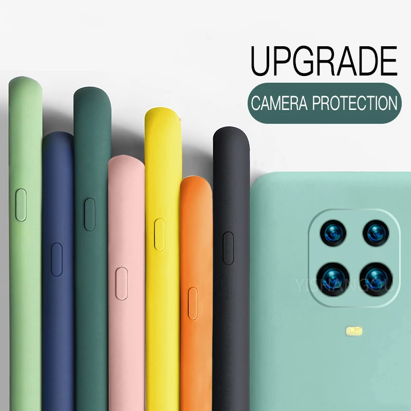 Liquid Silicone Case Cover For Xiaomi Poco X3 NFC M3 Mi 11 10T Note 10 Lite Redmi 9A 9T K40 Soft Case For Redmi Note 9 Pro Case