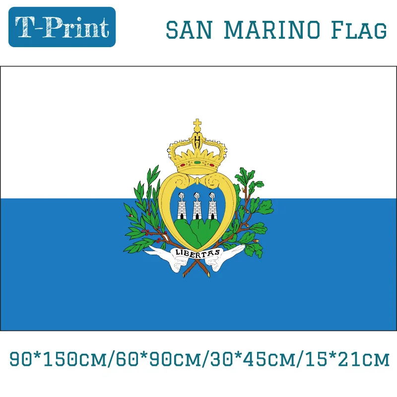 

Free shipping San Marino National Flag 90*150cm/60*90cm//15*21cm 3x5ft Banners 30*45cm Car Flag For Decoration