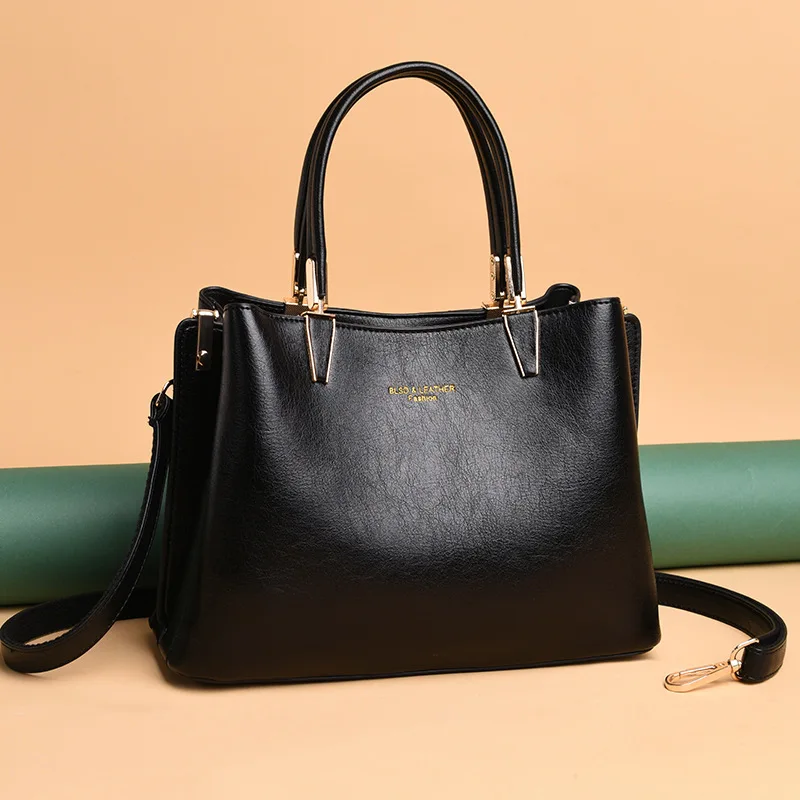 

Buka Leather Cowhide Large Bag Europe And America Tide Ride Glorious Briefcase Bag 2019 New Style WOMEN'S Leather Bags
