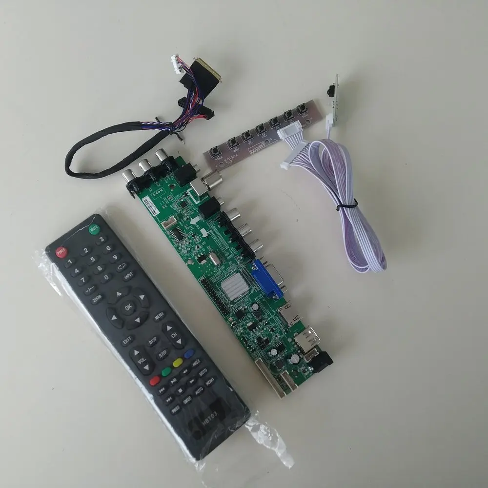 Комплект для LTN140AT07 1" 1366X768 сигнала цифровой DVB-T DVB-T2 ТВ плата контроллера USB HDMI светодиодный VGA AV 40pin LVDS