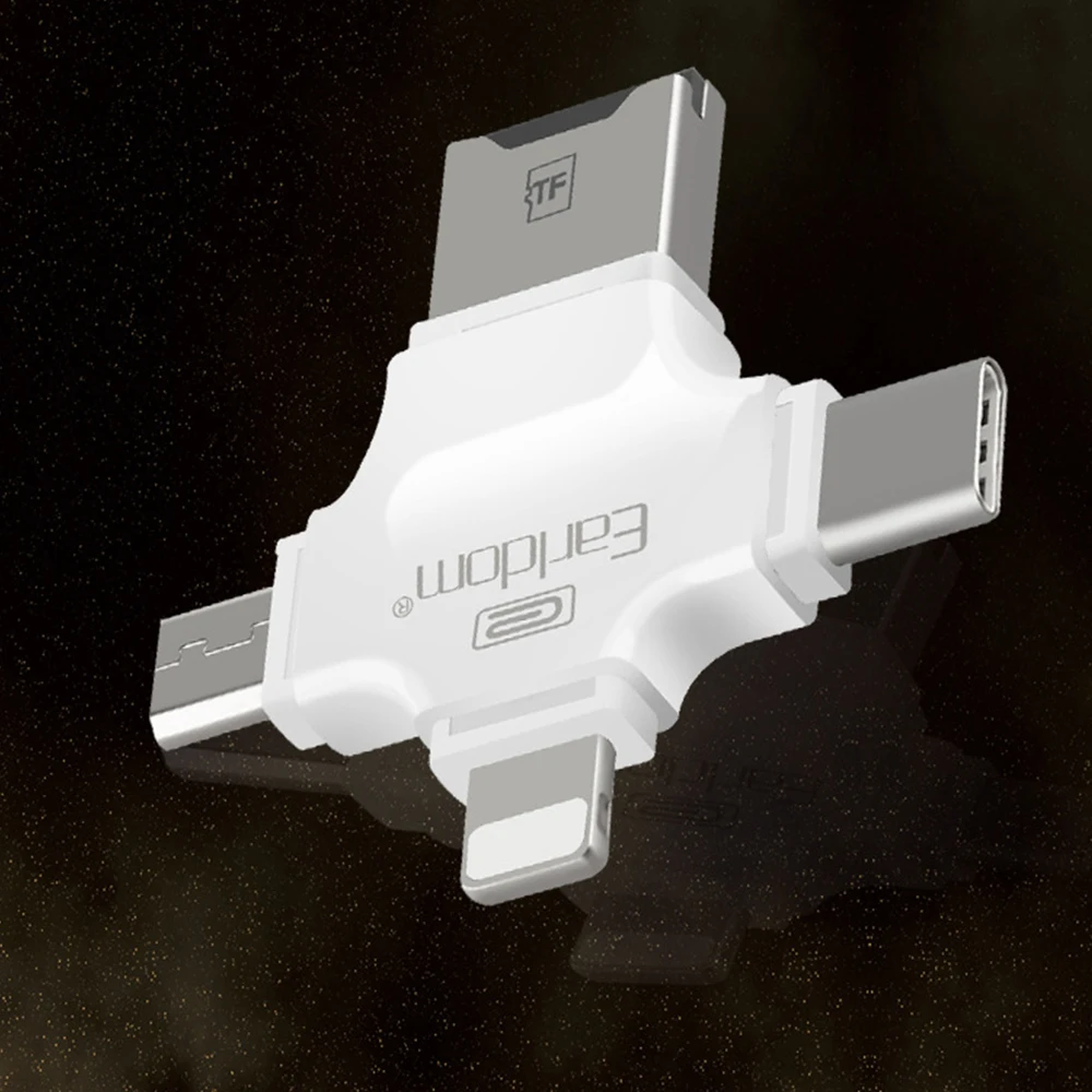 FDBRO 4 в 1 type-c/Micro USB/USB 2,0 считыватель карт памяти Micro SD кардридер android otg ридер для iphone 7 plus 6s 5S ридер