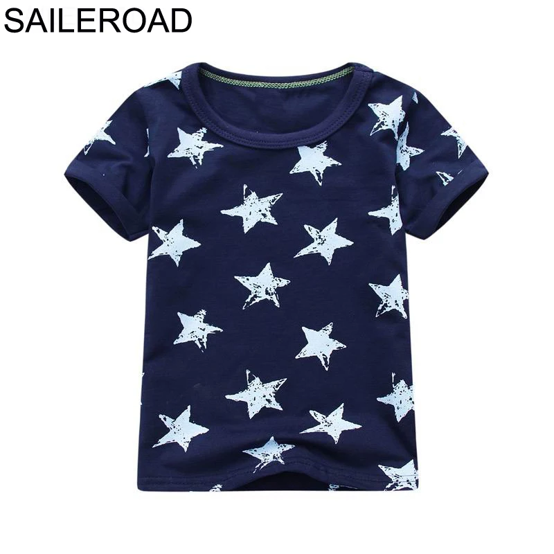 SAILEROAD Cotton Star Детские Мальчики Топы Футболка Для Новых Летних Малышей