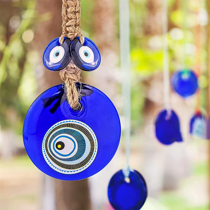 Turkish Blue Evil Eye Nazar Butterfly Amulet Car Charm Hanging Decor Ornament 