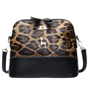 

Women Leopard Print Crossbody Bag Fawn Pendant Shell Shoulder Bag Messenger Bag Messenger Bags Ladies Handbag 2020 New