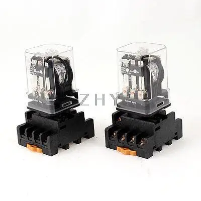 

2Pcs JTX-3C DC24V Coil 11P 3PDT General Purpose Power Relay + Socket