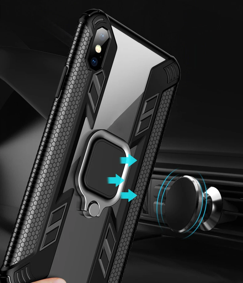 Ударопрочный чехол KEYSION для Samsung Galaxy S10 Plus S10e прозрачный с магнитным кольцом