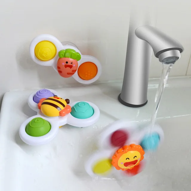 Montessori Fidget Suction Cup Spinner Toy For Kids Fingertip Gyro Educational Baby Rotating Rattles Spin Top Bath Toys Children 4