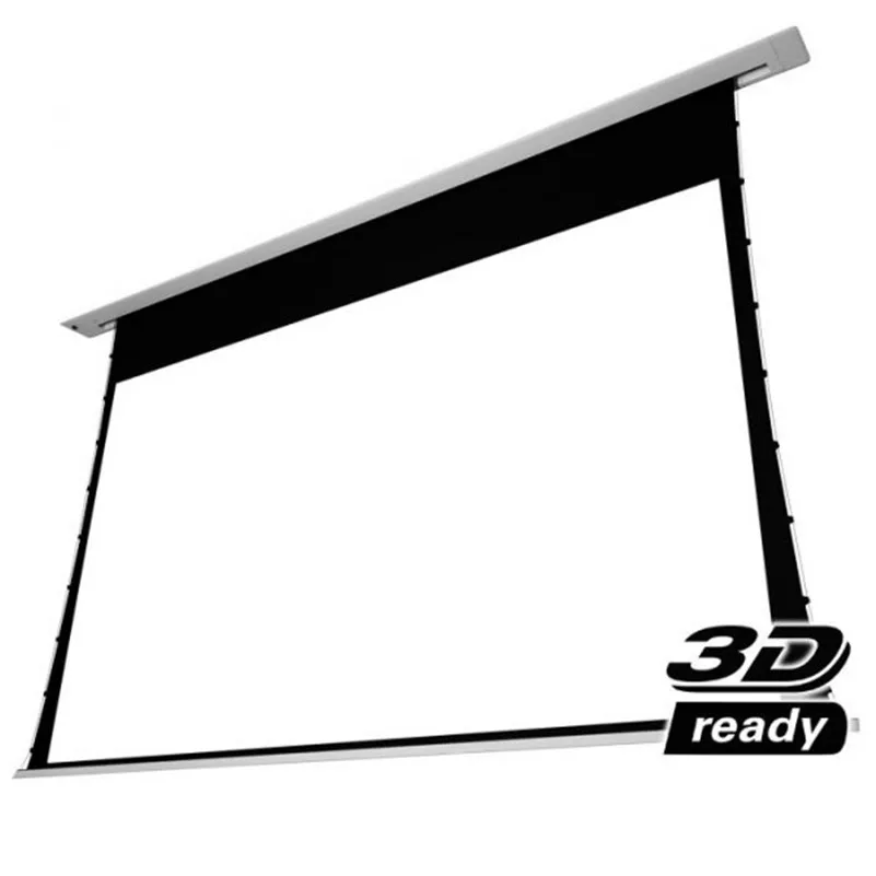 Best 4K White Woven Sound Max Acoustically Transparent Projector Screen Motorized In-ceiling Tab Tensioned Projection Screen