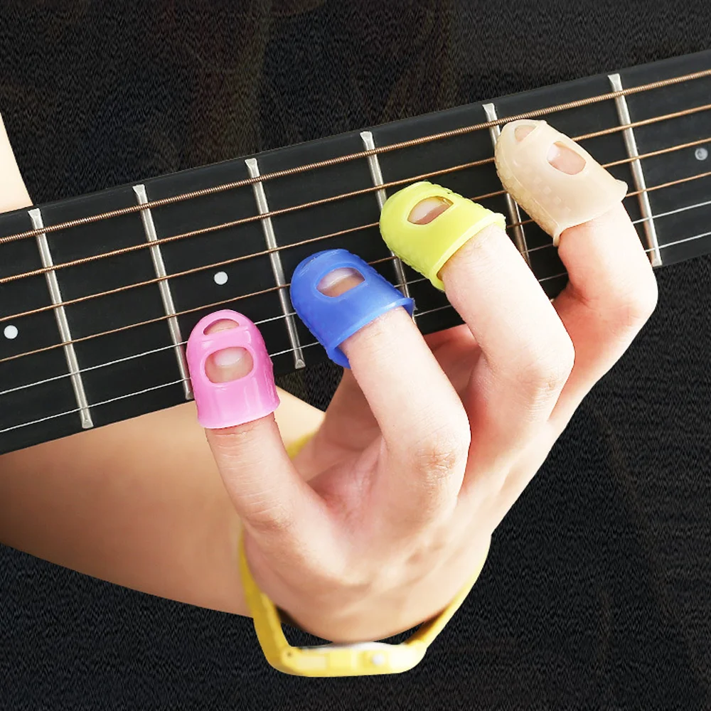 4Pcs/Set Fingertip Cover Press Silicone Needlework Finger Protector Guards Thimble DIY Crafts Sewing Knitting Tools | Дом и сад