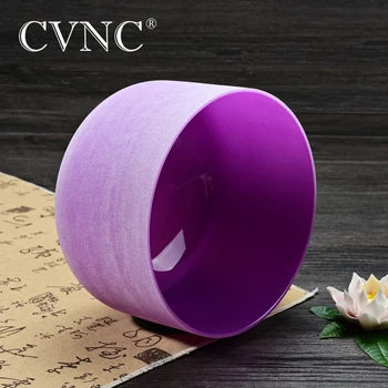 

CVNC 432Hz 12 Inch Perfect pitch Note B 4octave Crown Chakra Frosted Quartz Crystal Singing Bowl