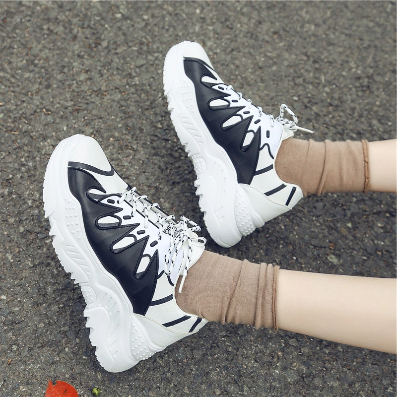 Новинка Дизайнерская обувь Женские кроссовки на танкетке и платформе Tenis Feminino