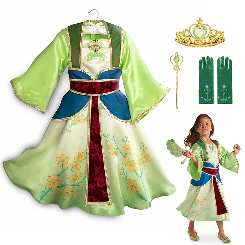 New Movie FaMulan Girls Dress Role Playing Dresses Kids Children Female Hero Costumes Cosplay Frock Chinese Traditional Clothing | Детская