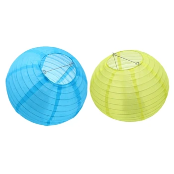 

2 Pcs 10 Inch Solar Lanterns Solar Road Lantern for Garden Decoration, Blue & Yellow