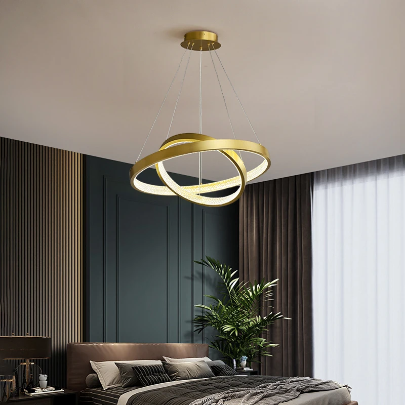 

40/60/80cm Circle Rings Pendant Lights for Living Dining Room Modern Acrylic Internal Glow Chandeliers Home Decoration Fixtures