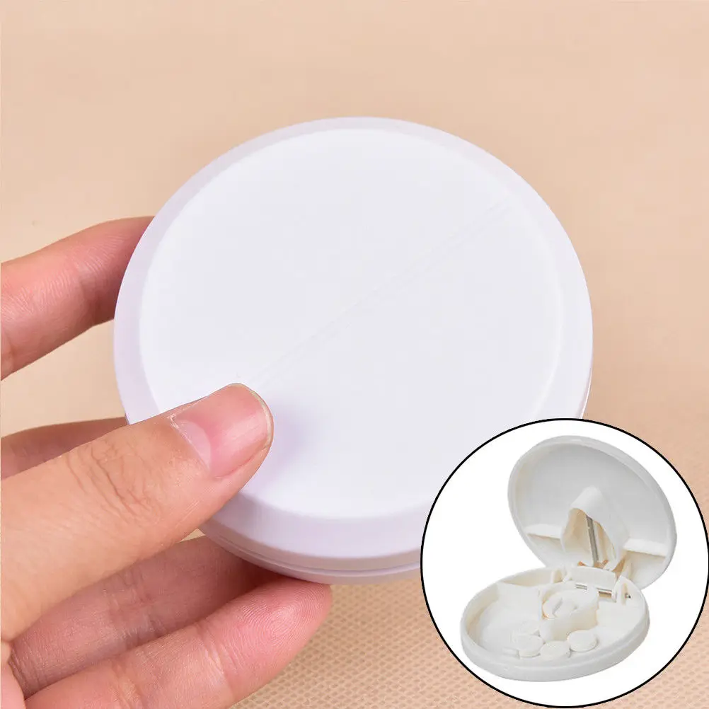 Pill Box Pill Medicine Crusher Grinder Splitter Tablet Divider Cutter Storage Box