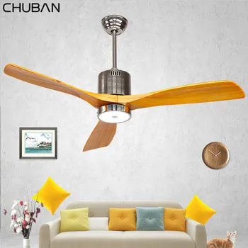 

Industrial Vintage Ceiling Fan Wood With Light Wooden Ceiling Fans for Living room Decor Remote Control Ventilador De Teto 220V