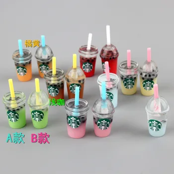 

Resin Charm kawaii Milk tea Ice cream Coffee Frappuccino Cup Resin Flatback Cabochon Imitation Food Art Supply Decoration