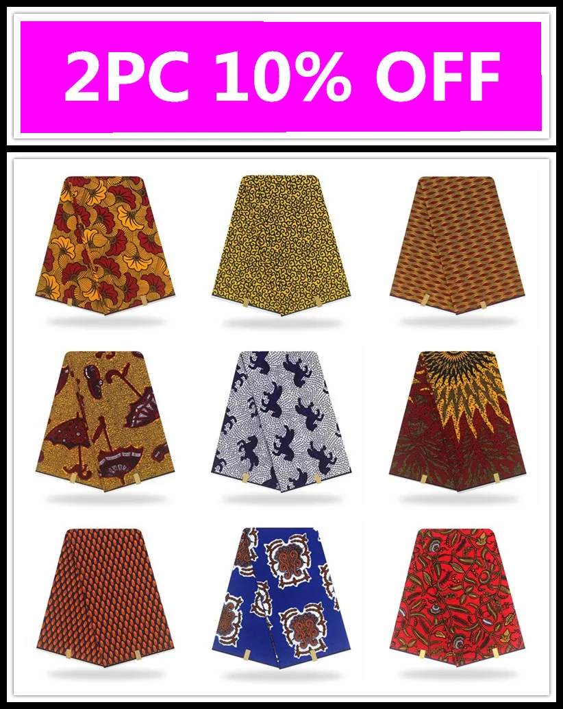 ESEWING Lastest Анкара ткань, Африканский воск печати ткань хлопок 6 ярдов для шитья восковое платье Гана Нигерия воск ткань 1909068