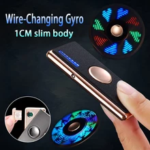 Best Offers USB Charging Lighter Fingertip Gyro Glow In Dark Light Fidget Hand Spinner Top Spinners Stress Cigarette Accessorie Men's Gift E
