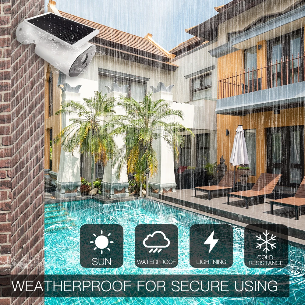 Tuya Smart Camera Outdoor Solar Camera HD 1080P Network Two-way Audio IP65 Wiring Free Work with Google Assistant