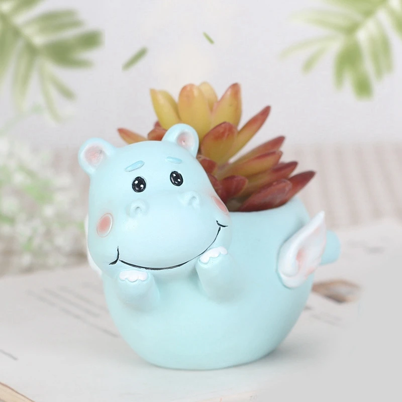 Creative Flower Pot Cartoon Cute Pet Planter Resin Seeder Flower Pot Flower Desktop Home Garden Home Decoration
