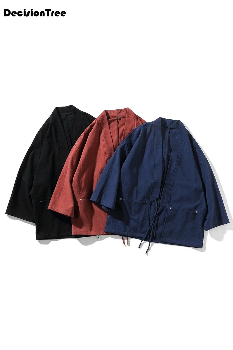Кимоно Самурай Японская уличная одежда для мужчин s кимоно куртка хаори азиатская одежда юката мужской кардиган Традиционная японская одежда