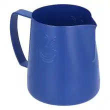 Aço inoxidável copo de café jarro de leite azul latte copo de espuma 400ml/600ml com saída de água não-gotejamento para cozinha escritório loja