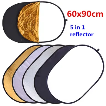 

60x90cm 24''x35'' 5 in 1 Multi Disc Photography Studio Photo Oval Collapsible Light Reflector handhold portable photo disc