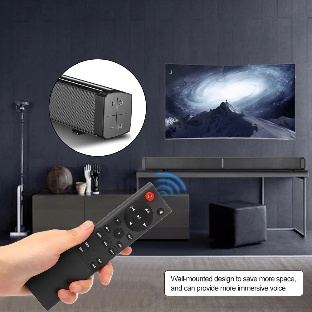 LP-09 звуковая панель Bluetooth 5,0 динамик 40 Вт сабвуферы 3D домашний кинотеатр усилитель звука настенный пульт дистанционного управления динамик s