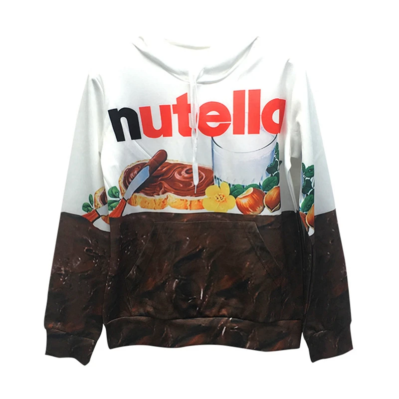 Lyprerazy для женщин/мужчин Толстовка с принтом Nutella еда хип хоп Повседневный стиль Топы новые модные брендовые Пуловеры 3D толстовки
