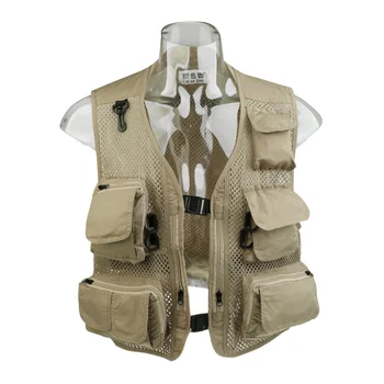 

Men Multi-Pocket Mesh Photography Fishing Vest Fly Fishing Vest Outdoor Jacket Safety Waistcoat Survival Utility Vest