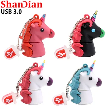 

SHANDIAN USB 3.0 Creative cartoon Cute unicorn pen drive usb flash drive 4GB 8GB 16GB 32GB 64GB Fast usb 3.0 memory stick U disk