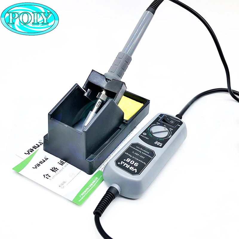 YIHUA 908 + модернизированная светодиодная цифровая паяльная станция 908D Портативный