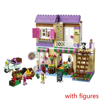 

389 Pcs Heartlake Food Market Building Blocks Bricks Mia Maya Friends Figures Bricks Toys Compatible with City