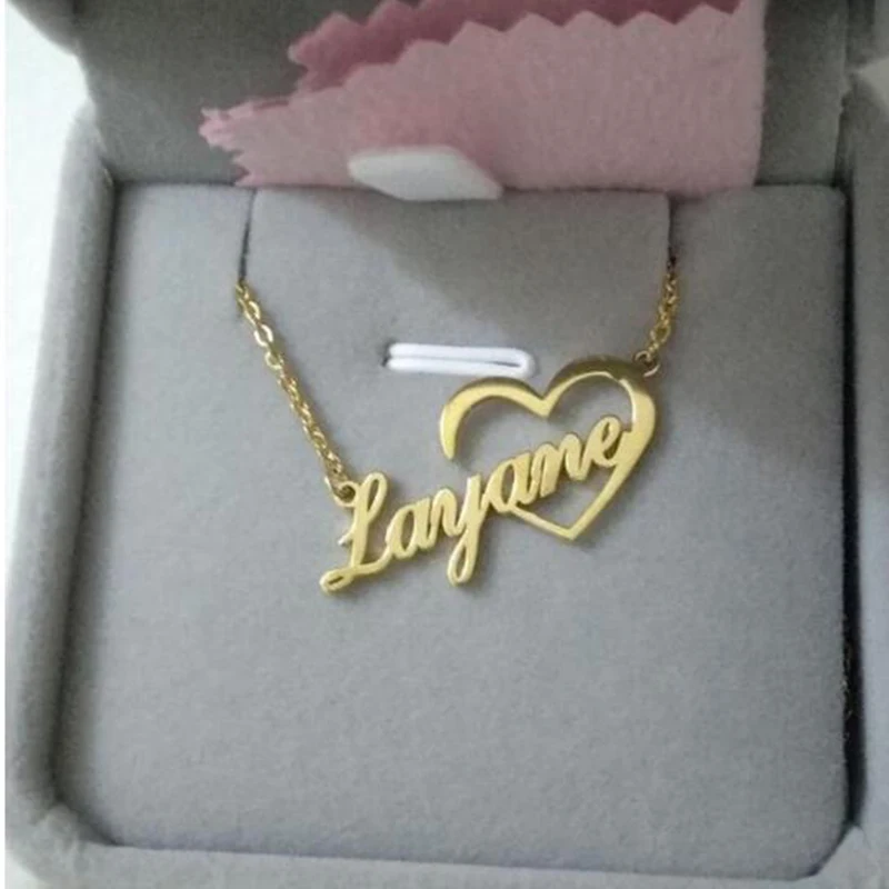 Personalized Love Heart Name Necklace Custom Letter Choker Necklaces For Women Stainless Steel Fashion Jewelry Lover Girls Gifts | Украшения