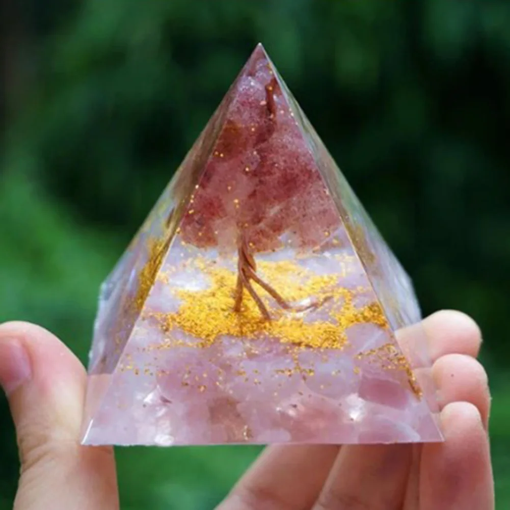 Natural Crystal Gem Pyramid Healing Energy Stone Tiger Eyes Reiki Orgonite Ornaments for Home Office Desktop Decoration | Дом и сад