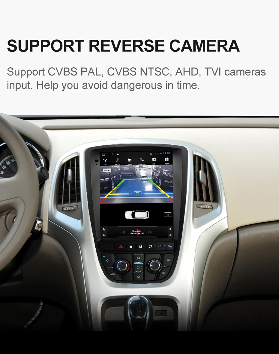 Android para Opel Gps do Carro Isudar Vertical Rádio Auto - Vauxhall Astra j Buick Verano 2009-2020 Multimídia 64 4g Rom Ram gb H53 1 Din 15 Reprodutor multimídia automotivo
