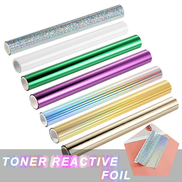 19.3cmx5m New Toner Reactive Foil: Unleash Your Creativity with this Holographic Heat Transfer Craft Foil