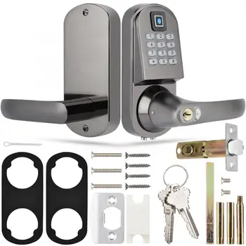

door lock S200 Fingerprint Password Mechanical Key Smart Door Lock Anti-Theft Gate Lock fechadura eletronica