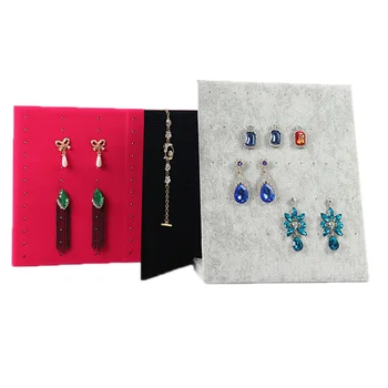 

Flannel Jewelry Box Jewelry Display Earrings Stud Necklace Pendant Storage Showcase Rack Case Board Gift Earrings Stand