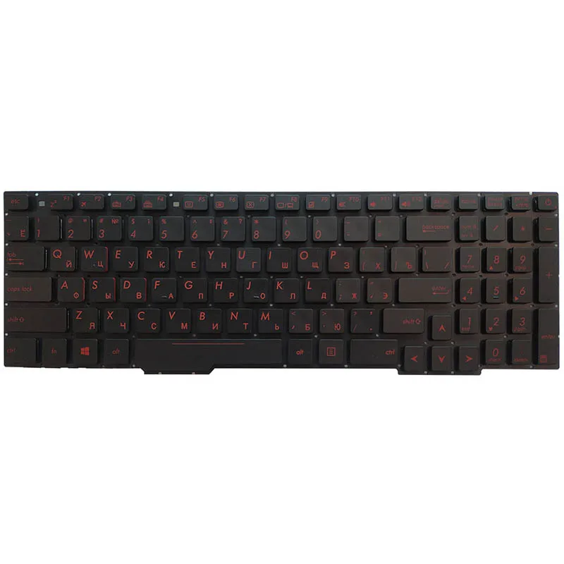 Teclado do Portátil Russo para Asus Gl753vd com Retroiluminado Vermelho Branco Gl753 Gl753v Gl753ve - - Imagem 5